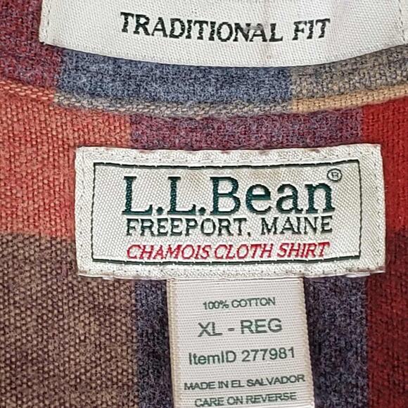 LL Bean Shirt Chamois Men’s Size XL Long Sleeve Fall Plaid Button Up Vintage - Picture 9 of 10